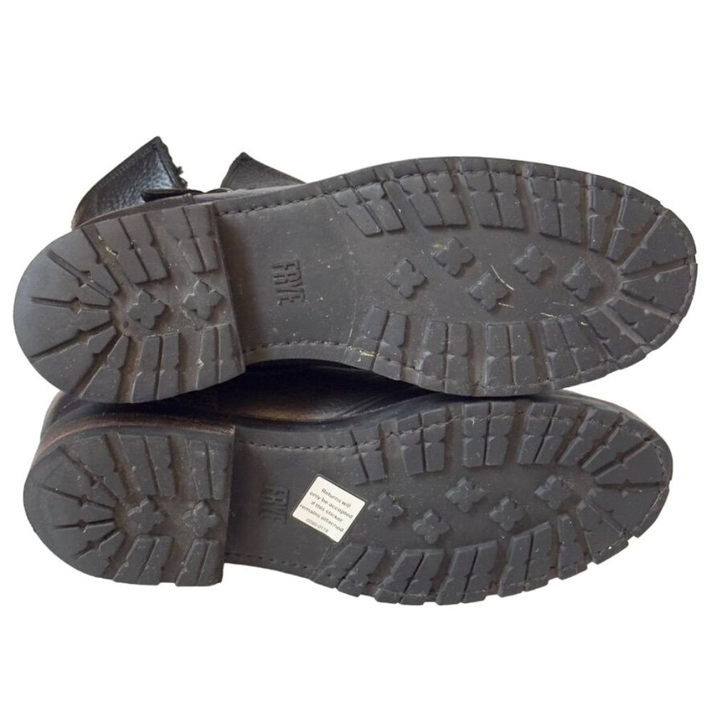 Frye Black Leather Buckle Ankle Boots - Picture 5 of 14